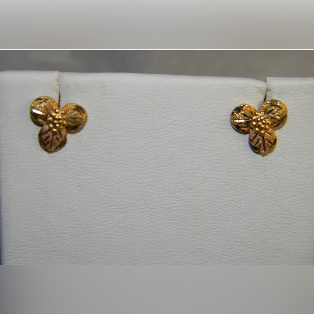Pair of Black Hills Gold Post Earrings
